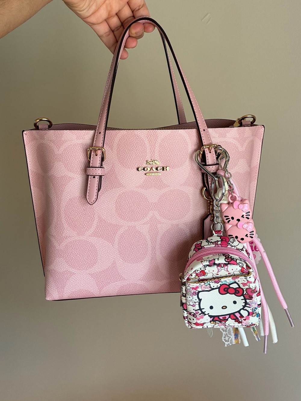 Hello Kitty Pink Mini Backpack Keychain Bag ChainCharm
